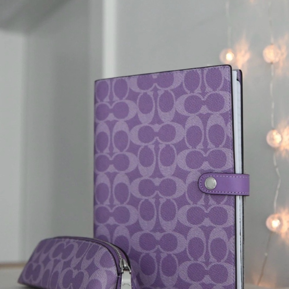 Coach Purple Signature Laptop Folio Case